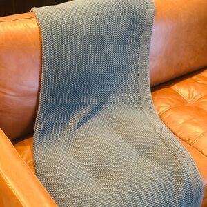 West Elm Blue Teal Cotton Throw Blanket